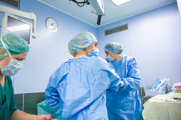 Surgeons team working in the hospital, operating room