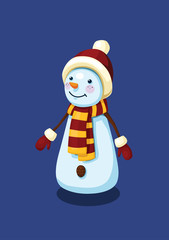 Vector cartoon snowman