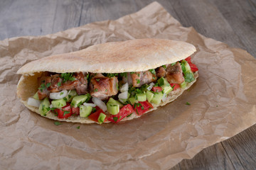 Cypriot Souvlaki in Pitta Bread