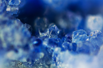 Winter beautiful background of beautiful  of blue crystals. Macro shooting