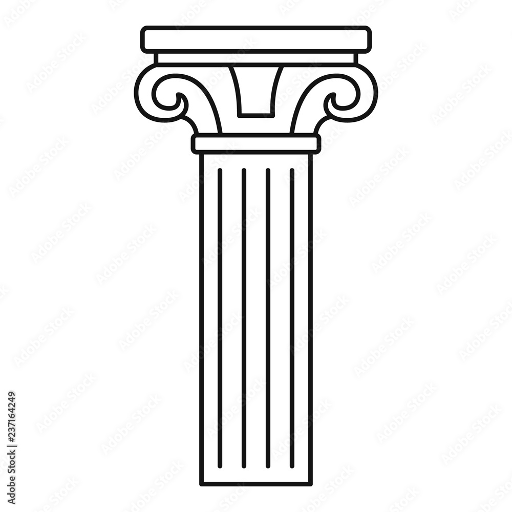 Poster ancient pillar icon. outline ancient pillar vector icon for web design isolated on white background