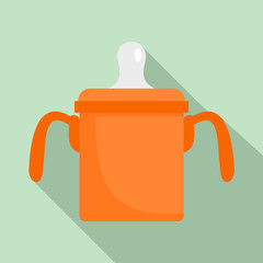 Baby sippy cup icon. Flat illustration of baby sippy cup vector icon for web design