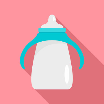 Milk sippy cup icon. Flat illustration of milk sippy cup vector icon for web design