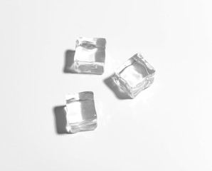 Ice cubes on white background