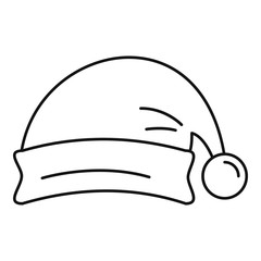 Santa hat icon. Outline santa hat vector icon for web design isolated on white background