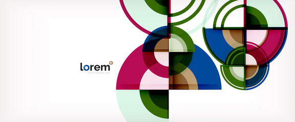 Obraz premium Circle abstract background, bright colorful round geometric shapes