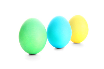 Easter eggs on white background