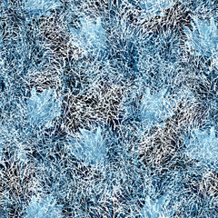 Watercolor floral seamless background, texture of leaves,tulip,bell, plants. Juniper with berries, moss,wild grass, blue plants. Natural wood pattern.Beautiful pattern for your design. Manual graphic