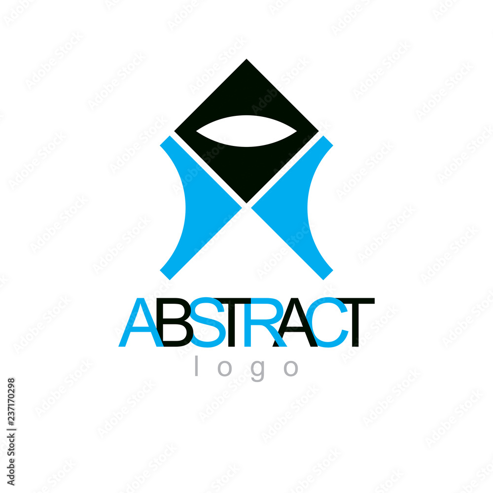 Poster vector abstract geometric shape best for use as corporate development symbol.