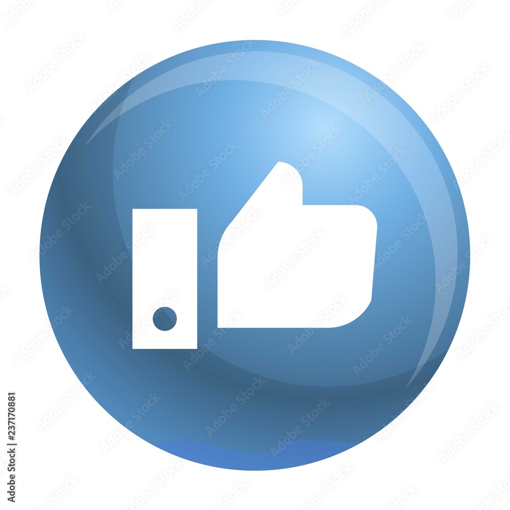 Poster thumb up icon. simple illustration of thumb up vector icon for web design isolated on white backgrou
