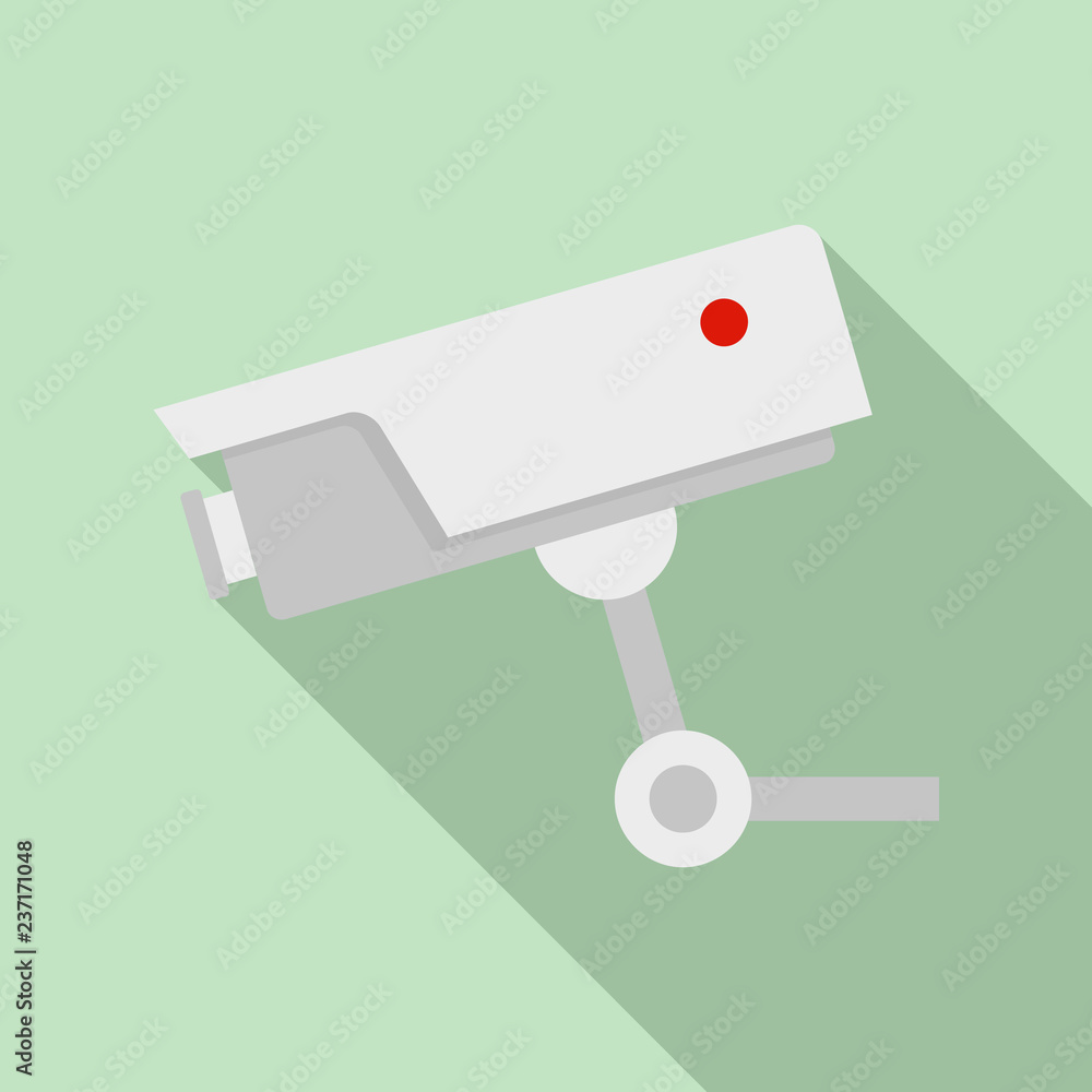 Poster security camera icon. flat illustration of security camera vector icon for web design