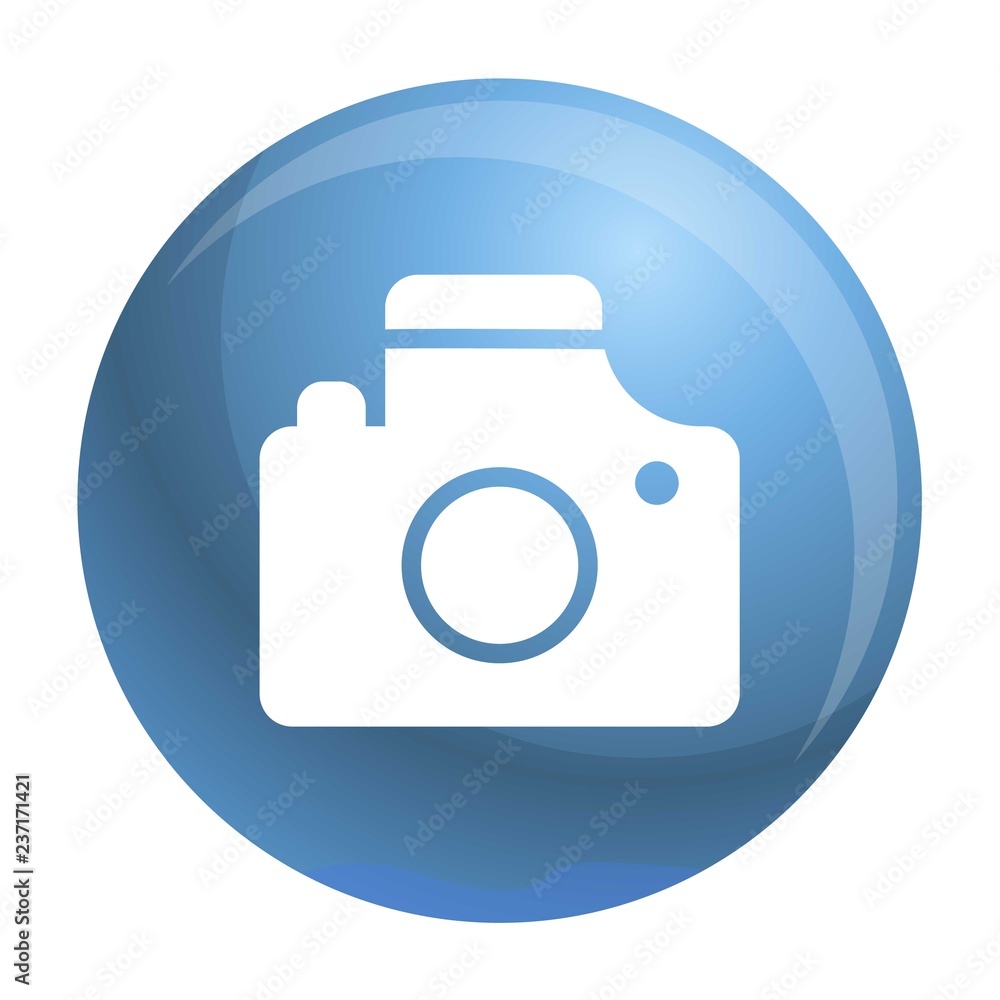 Poster camera icon. simple illustration of camera vector icon for web design isolated on white background