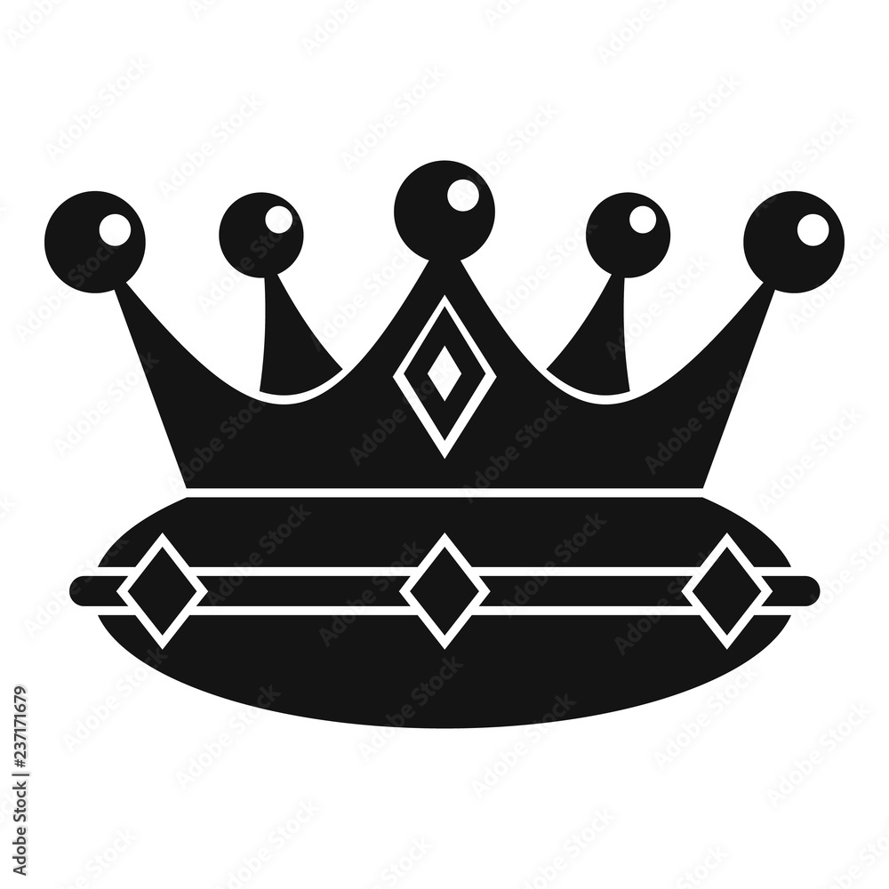 Sticker Queen crown icon. Simple illustration of queen crown vector icon for web design isolated on white background