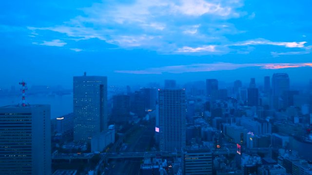 大都会東京イメージ・タイムラプス・夕景から夜景・長時間撮影・4k