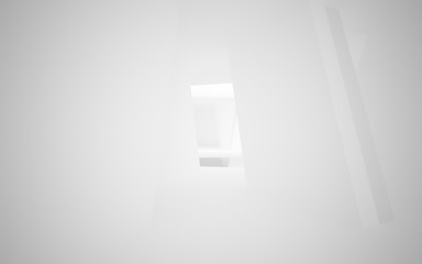 Abstract white interior highlights future. Architectural background. 3D illustration and rendering