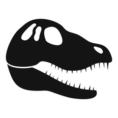 Dinosaur skull head icon. Simple illustration of dinosaur skull head vector icon for web design isolated on white background