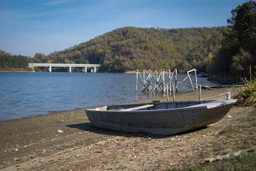 Fototapeta na wymiar Old fishing boat on the beach