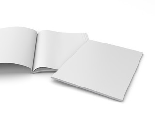 Closeup of Isolated Blank Mockup Magazine, Book, Catalog