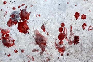 Blood bleeding on the floor.