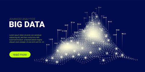 Obraz premium Technology Background, Big Data Stream.