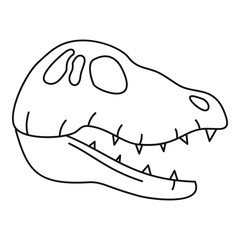 Dinosaur skull head icon. Outline dinosaur skull head vector icon for web design isolated on white background