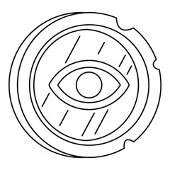 Ancient gold coin icon. Outline ancient gold coin vector icon for web design isolated on white background