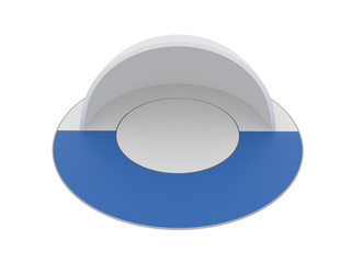 semi-sphere empty stand design mock-up. 3D rendering