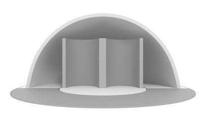 semi-sphere empty stand design mock-up. 3D rendering