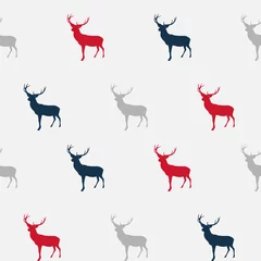 Wall murals Forest animals Abstract Seamless deer pattern background. Vector Illustration