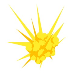 Bomb explosion icon. Flat illustration of bomb explosion vector icon for web design
