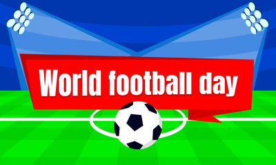 World soccer day concept banner. Flat illustration of world soccer day vector concept banner for web design