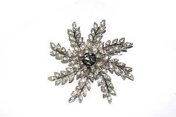 Antique Brooch Jewellery on White Background
