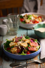 Caesar salad  in ceramic bowl .selective focus