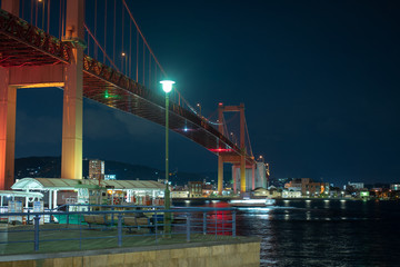 Fototapeta na wymiar 若戸大橋の夜景