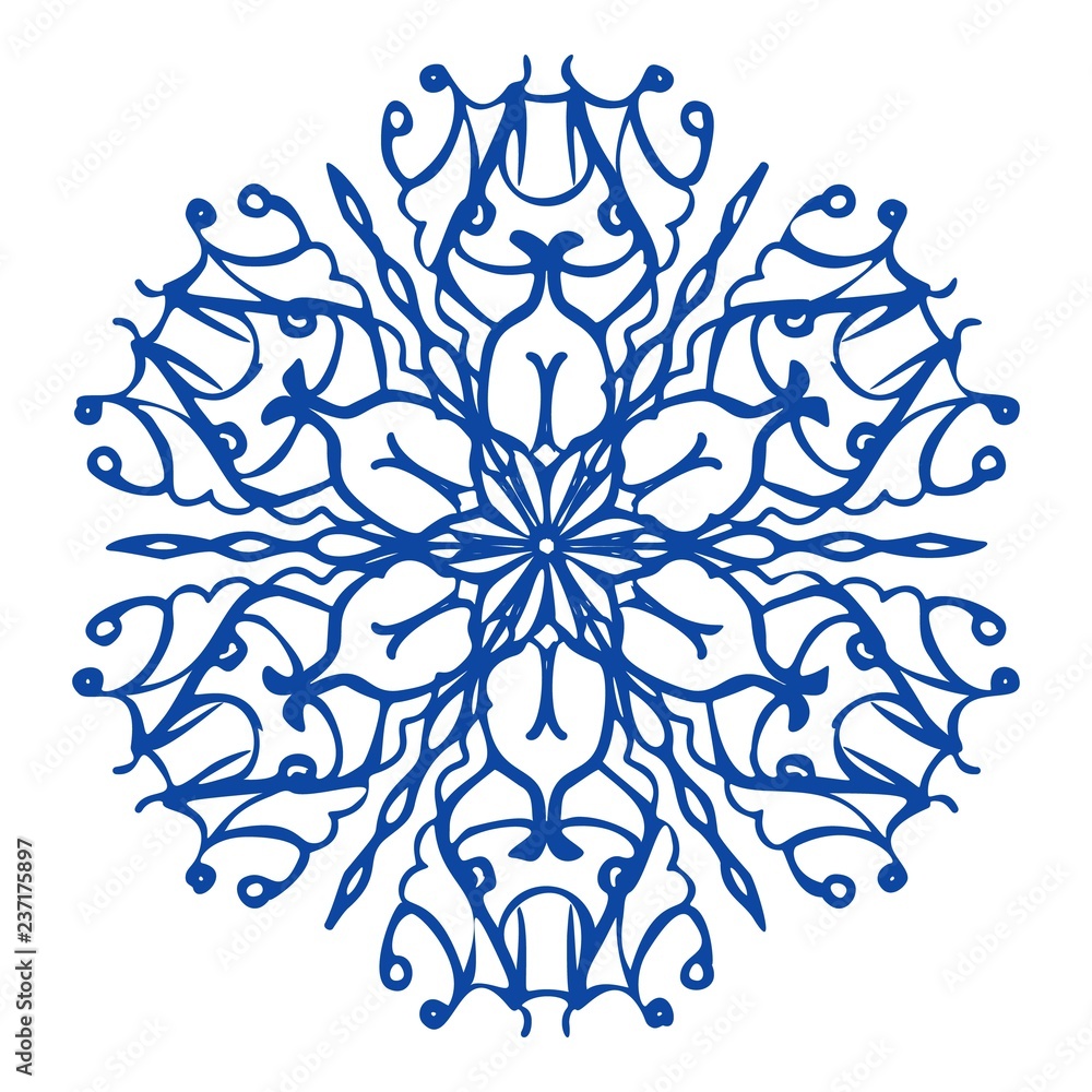 Poster blue snowflake icon. simple illustration of blue snowflake vector icon for web design isolated on wh