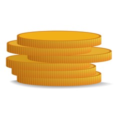 Stack of coin icon. Realistic illustration of stack of coin vector icon for web design isolated on white background