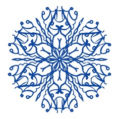 Blue snowflake icon. Simple illustration of blue snowflake vector icon for web design isolated on white background
