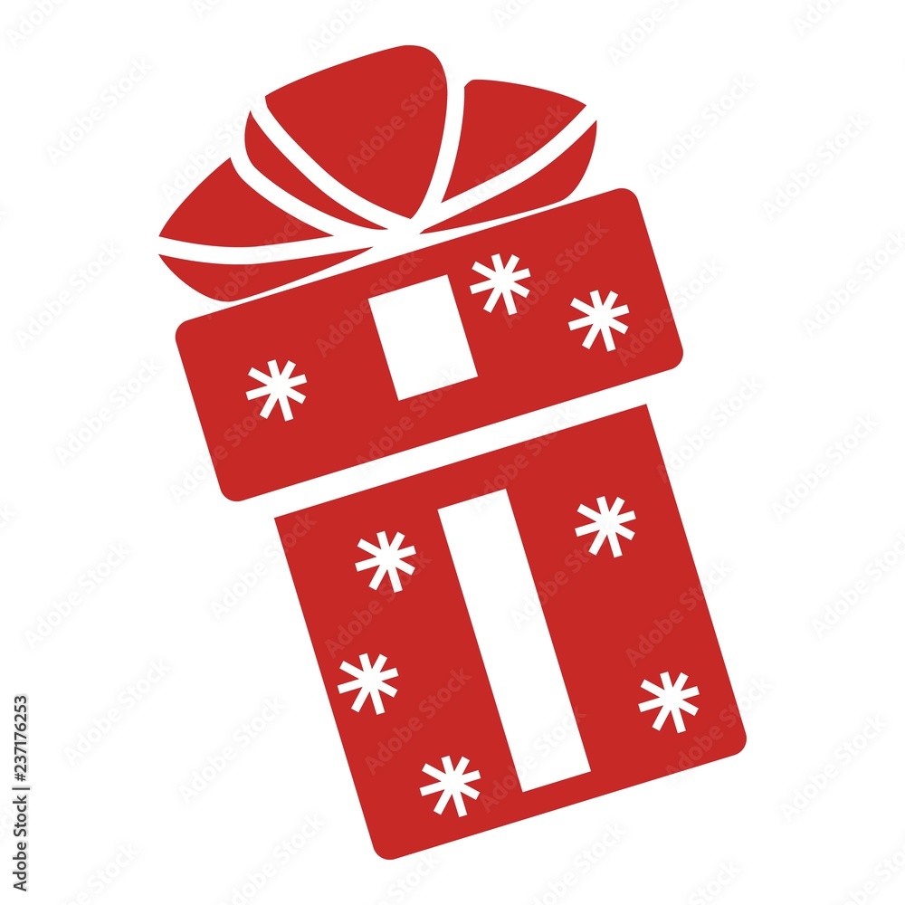 Poster xmas box icon. simple illustration of xmas box vector icon for web design isolated on white backgrou
