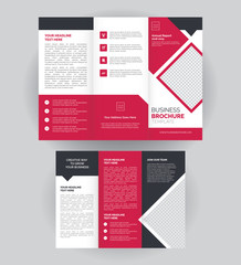 Tri-Fold Corporate Brochure, Flyer Design Layout Template Front And Back