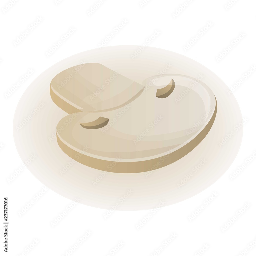 Aufkleber slice of champignon icon. cartoon of slice of champignon vector icon for web design isolated on whit