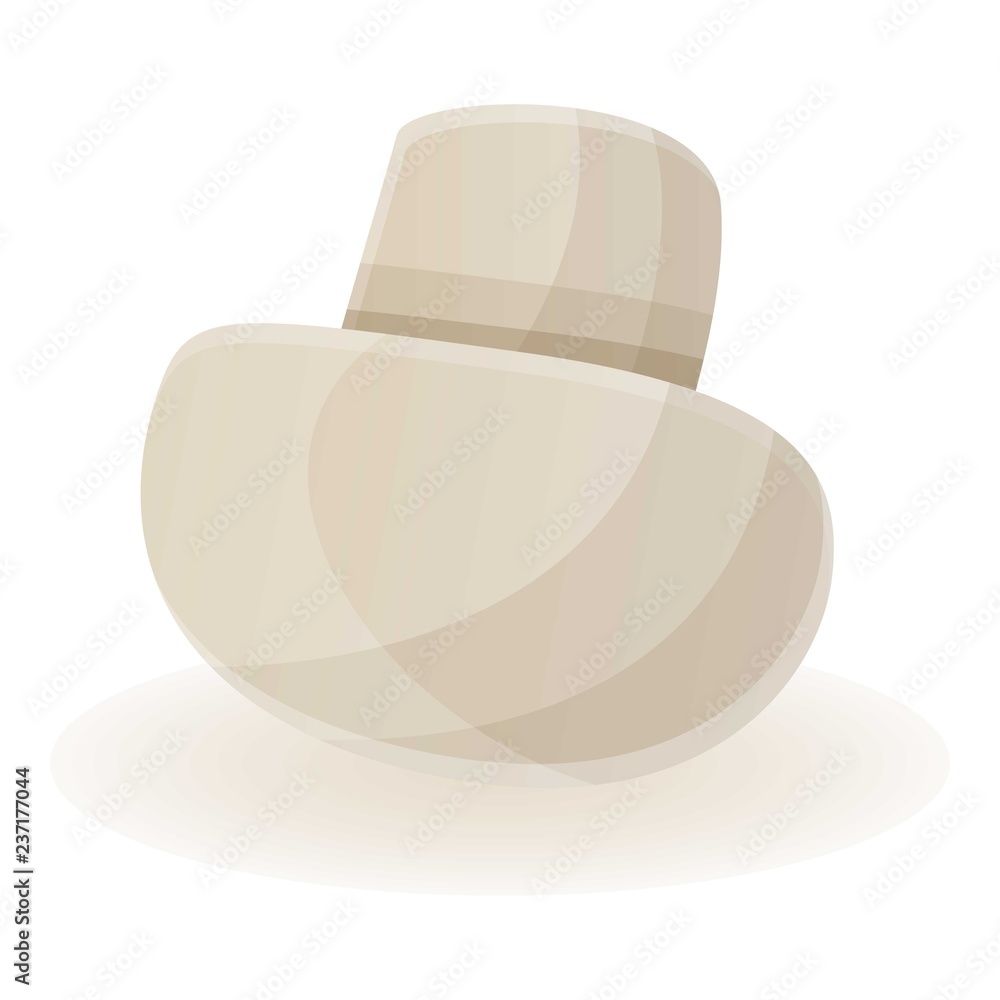 Poster white champignon icon. cartoon of white champignon vector icon for web design isolated on white back