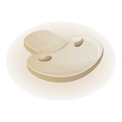 Slice of champignon icon. Cartoon of slice of champignon vector icon for web design isolated on white background