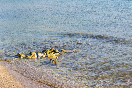 stones in water sea shore transparent surface summer nature local scenery landscape © Артём Князь