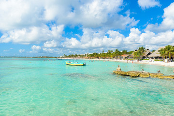 Fototapeta na wymiar Cancun, Riviera Maya - paradise beach in Yucatán, Mexico - Caribbean coast - tropical destination for vacation