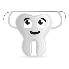 Dental floss icon. Cartoon of dental floss vector icon for web design isolated on white background