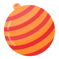 Striped christmas toy icon. Isometric of striped christmas toy vector icon for web design isolated on white background