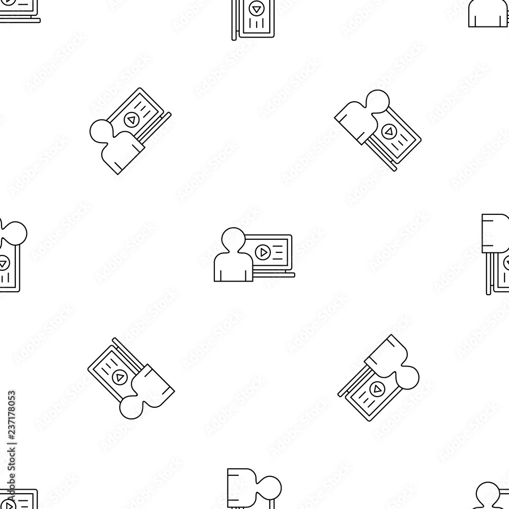 Poster man watch web video pattern seamless vector repeat geometric for any web design