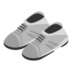 Grey shoes icon. Isometric of grey shoes vector icon for web design isolated on white background