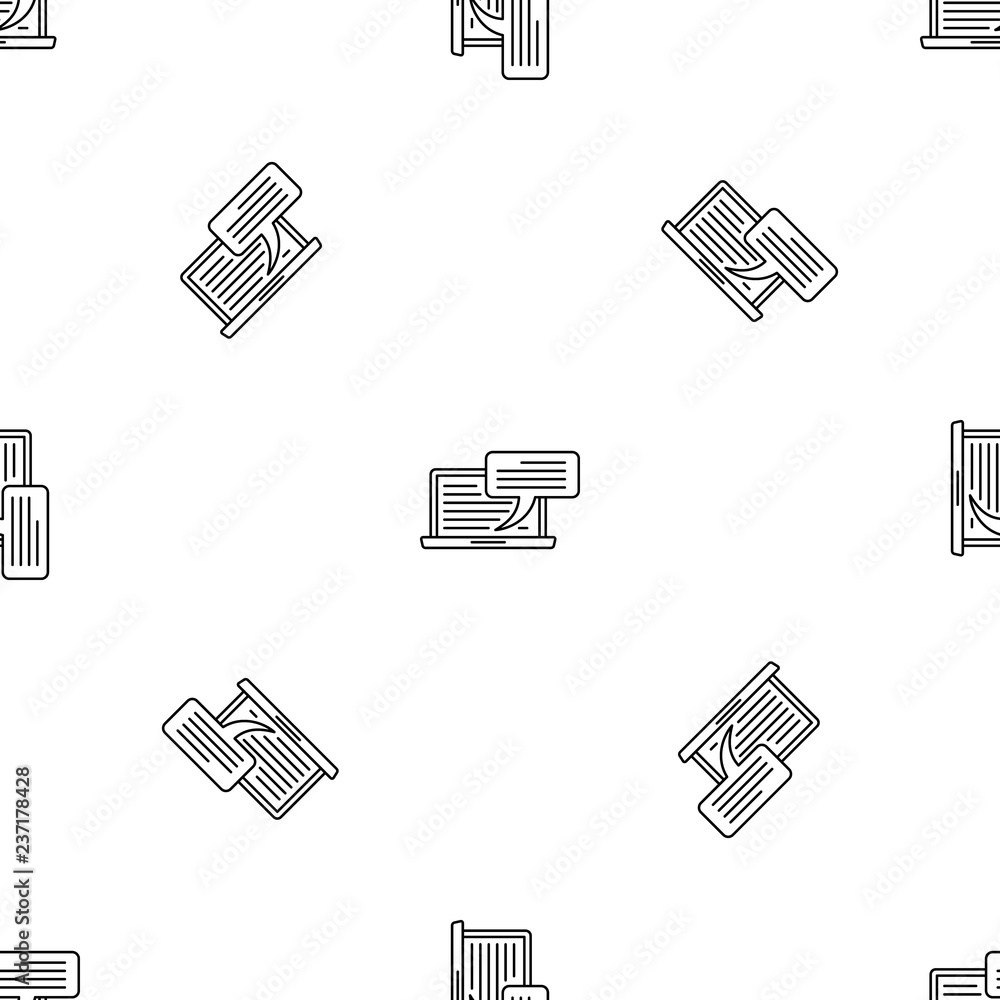 Poster laptop chatting pattern seamless vector repeat geometric for any web design