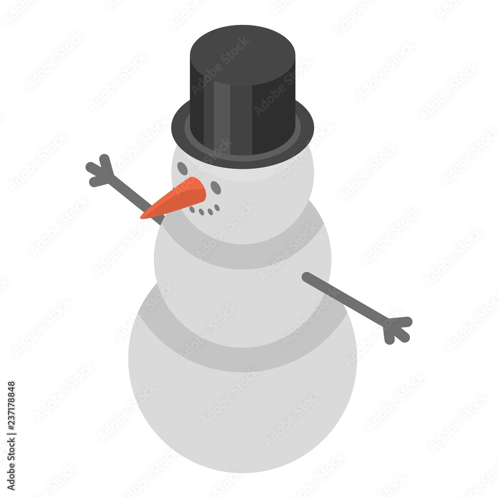 Poster snowman icon. isometric of snowman vector icon for web design isolated on white background